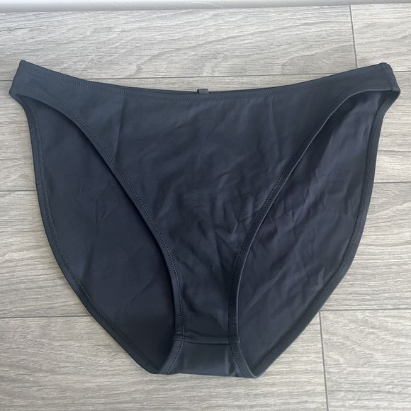 SKIMS‎ Signature Mid Coverage Swim Bikini Bottom Black Onyx Size 4X SW-BKN-0120 - Picture 1 of 5